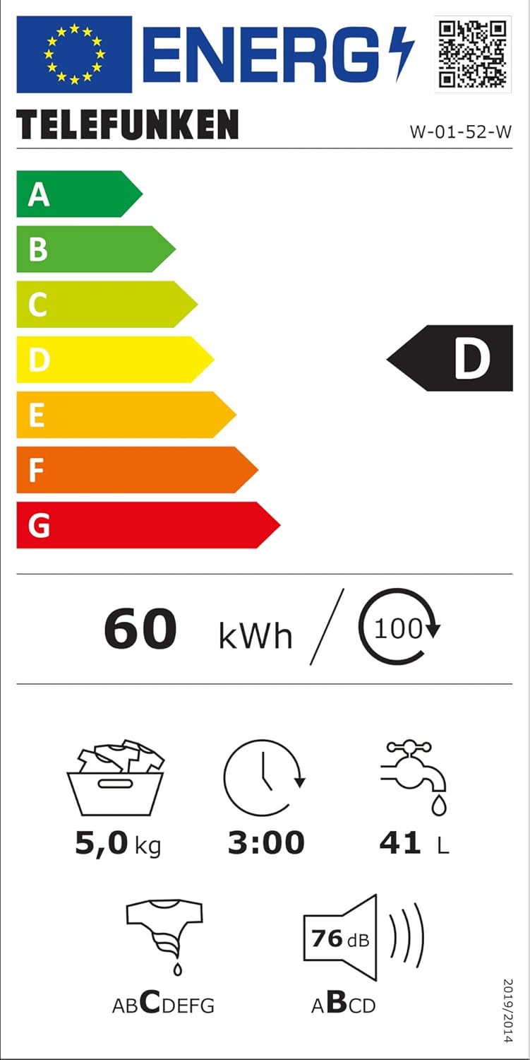 EU Energy Label for Telefunken W-01-52-W