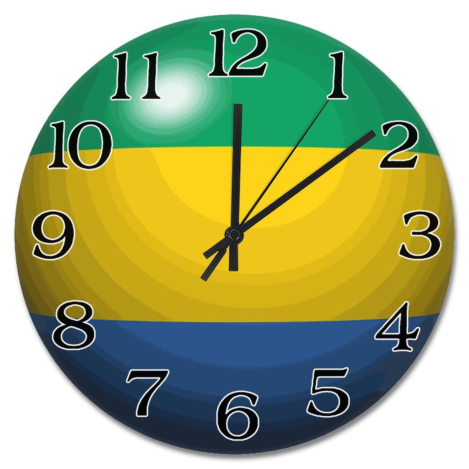 Horloge de bureau Gabon effet 3D 38cm grand cadran robuste