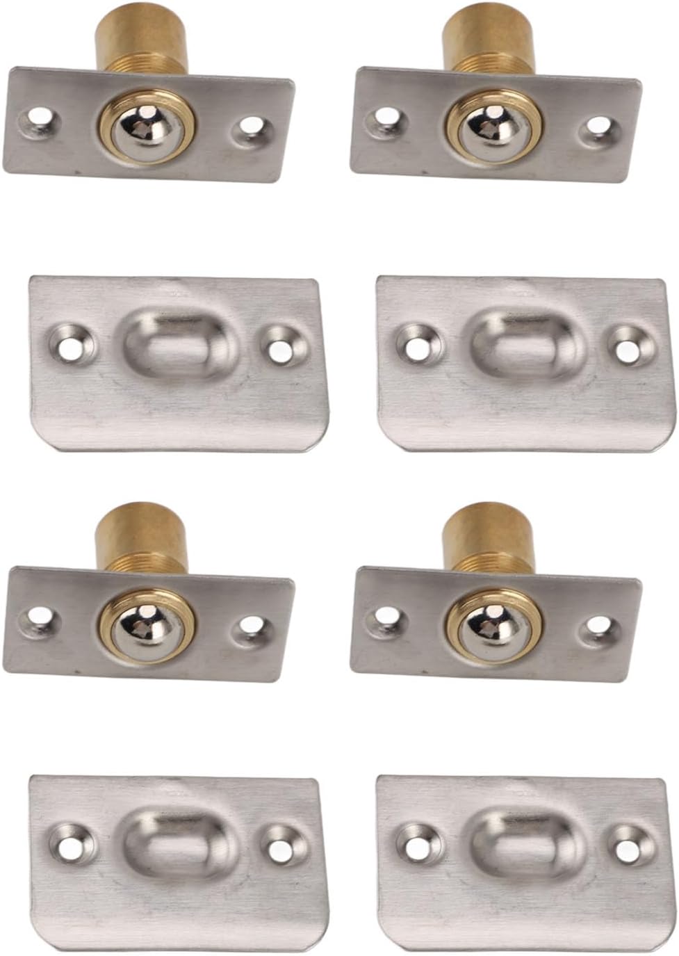 Adjustable Spring Brass Door Ball Catch, Solid Rustproof Construction, Dual Ball Bearings, Full Lip Strike Protection, for Cabinet Pantry, Closet Doors