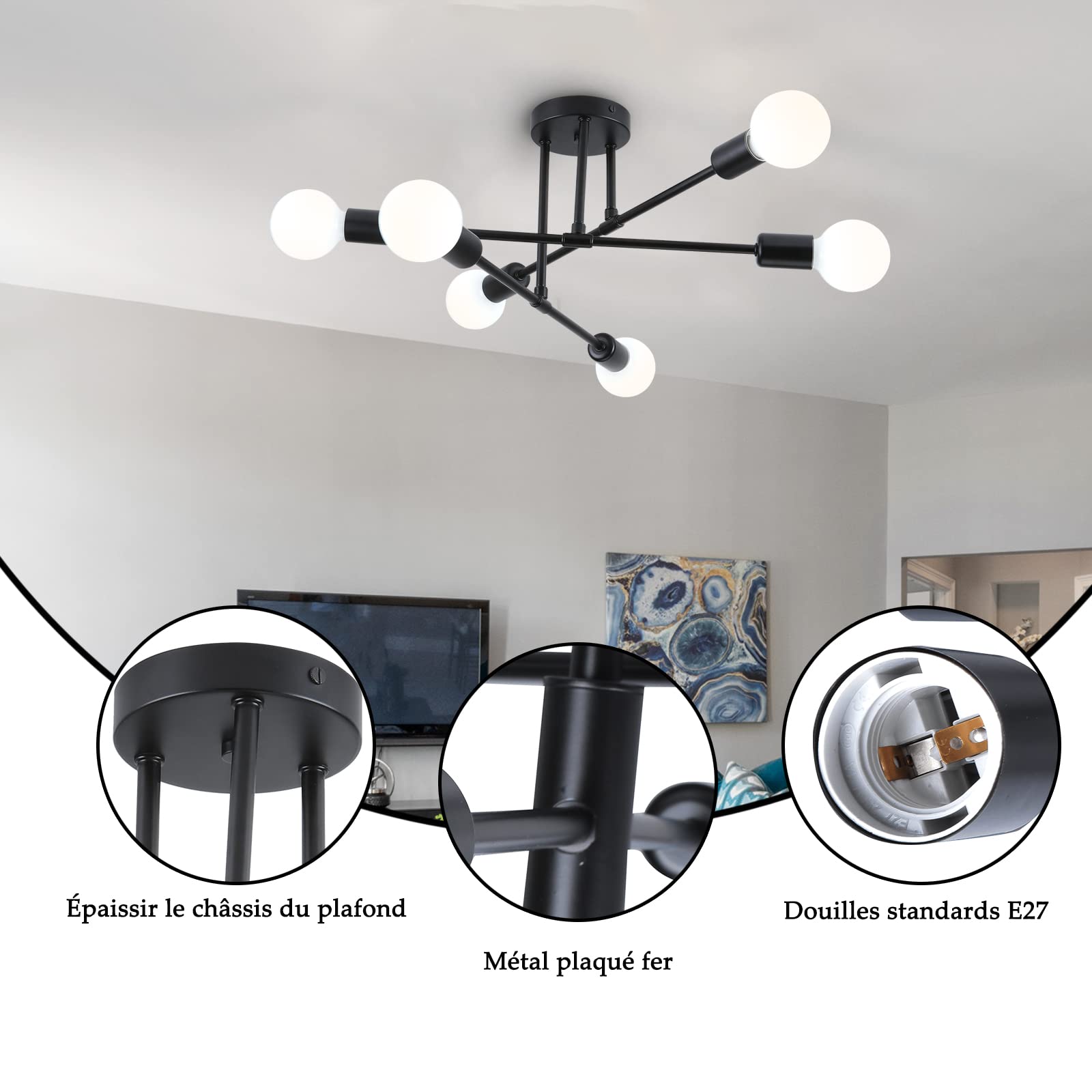Spoetnik hanglamp, chroom explosie, ca. 1960