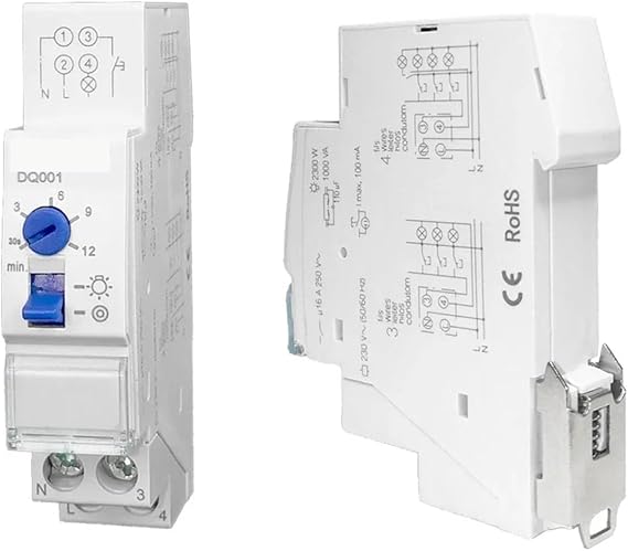 Passageway time lag switch timer light delay relay 230V 16A 10 minutes range for corridor Lighting Controls(Blue Knob)
