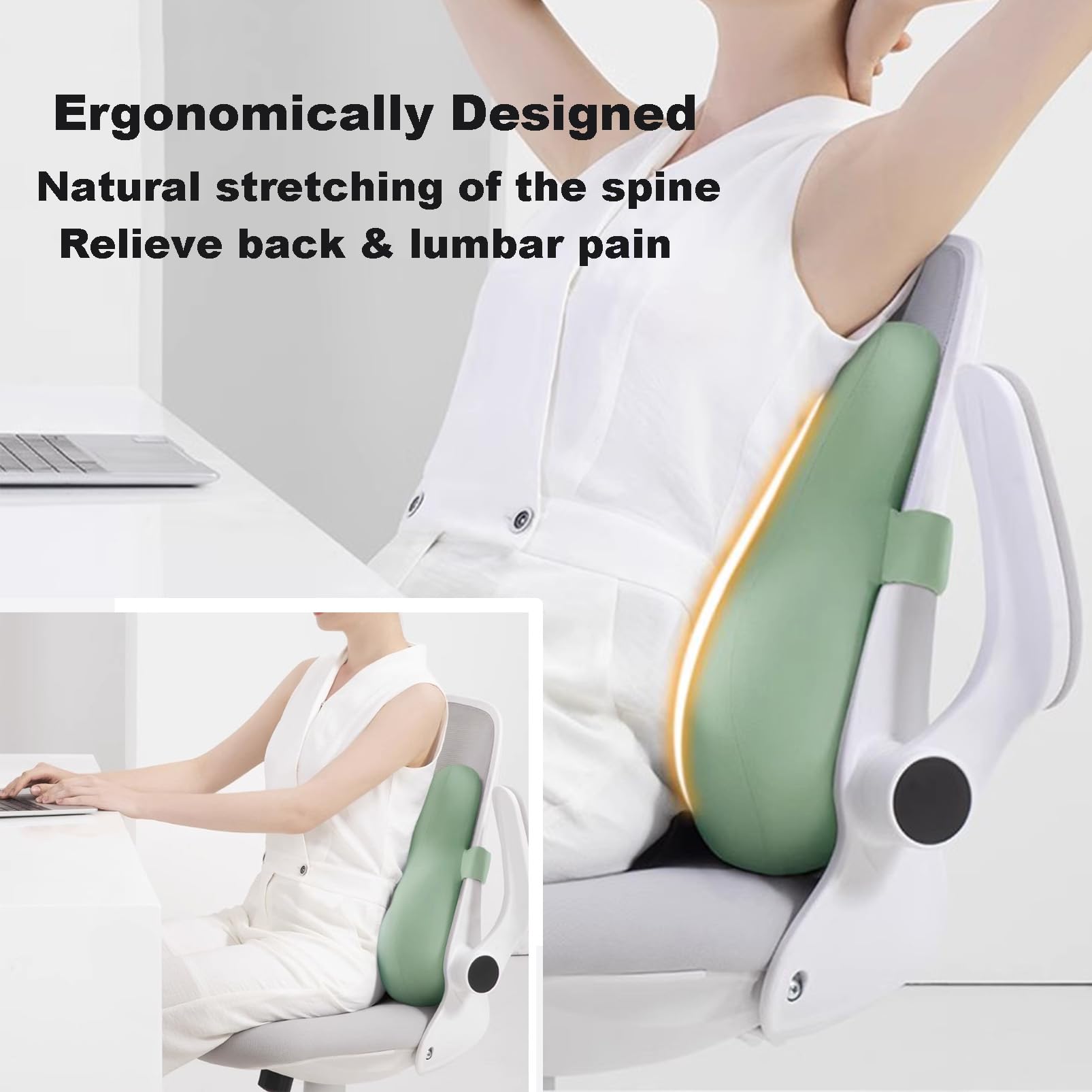 Ergonomiczna poduszka na krzesło biurowe z pianki z pamięcią kształtu, podparcie lędźwiowe do biura i samochodu, niebieska poduszka na biurko, wygodne podparcie pleców przez długie godziny