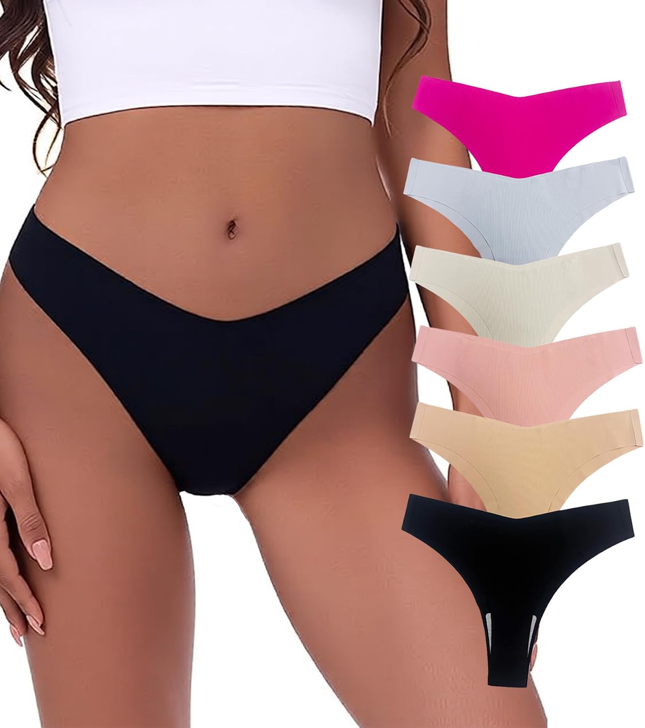 PORRCEY Sexy Thongs for Women Seamless Breathable Panties Underwear
