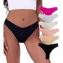 PORRCEY Sexy Thongs for Women Seamless G-Strings Breathable Panties Stretch V-waisted Gym Workout Underwear