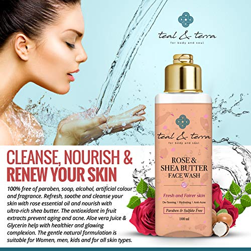Teal & Terra Rose And Shea Butter Face Wash 100 Ml #TOP5