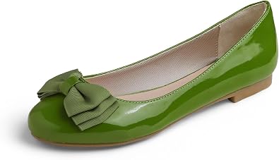 Feversole Womens Round Toe Cute Bow Trim Ballet Flats