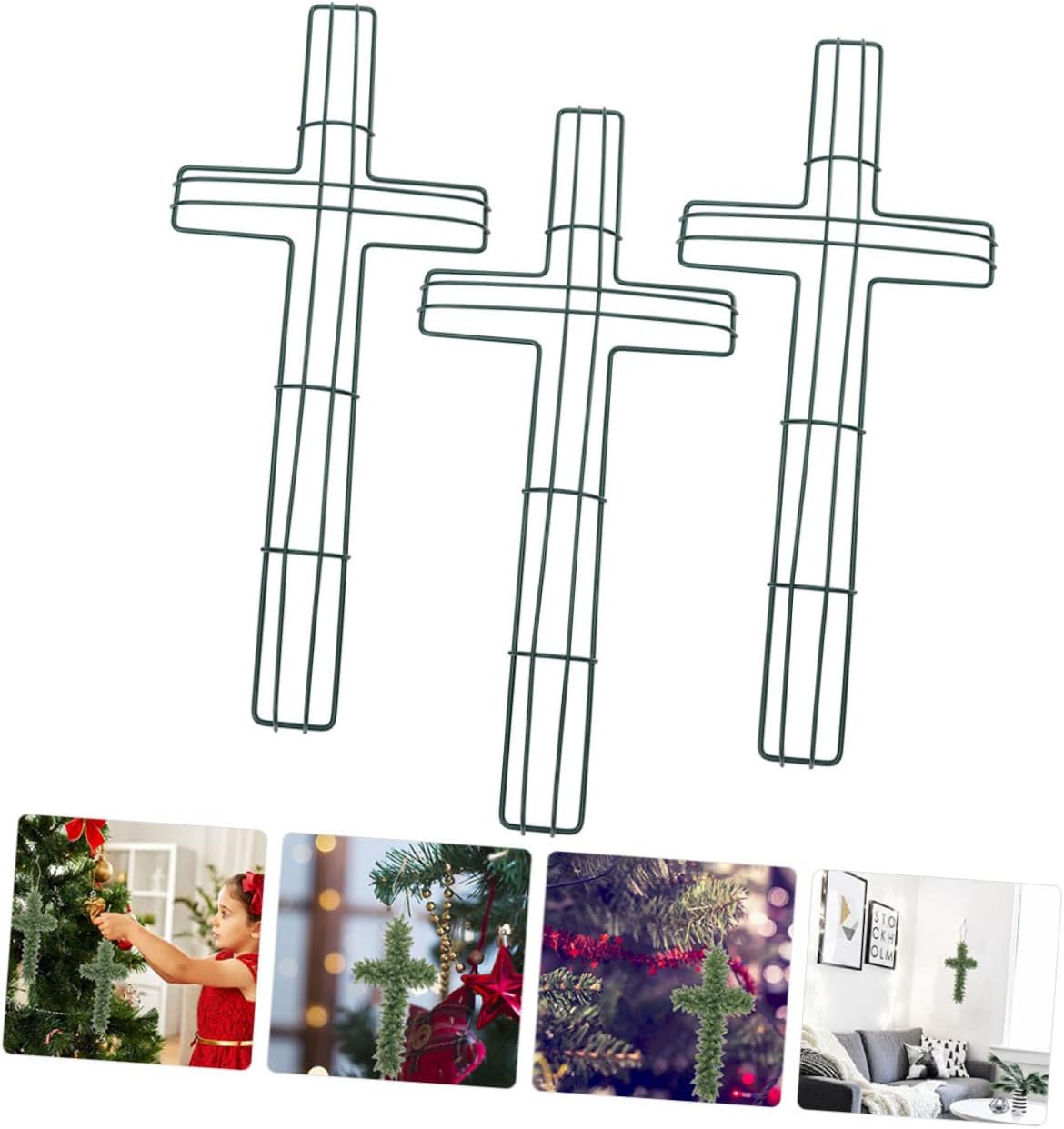 Generic Metal Wire Frame for Wreath Making 3pcs Wreath Rack Simple Design Suitable for Home Office Shop Decor