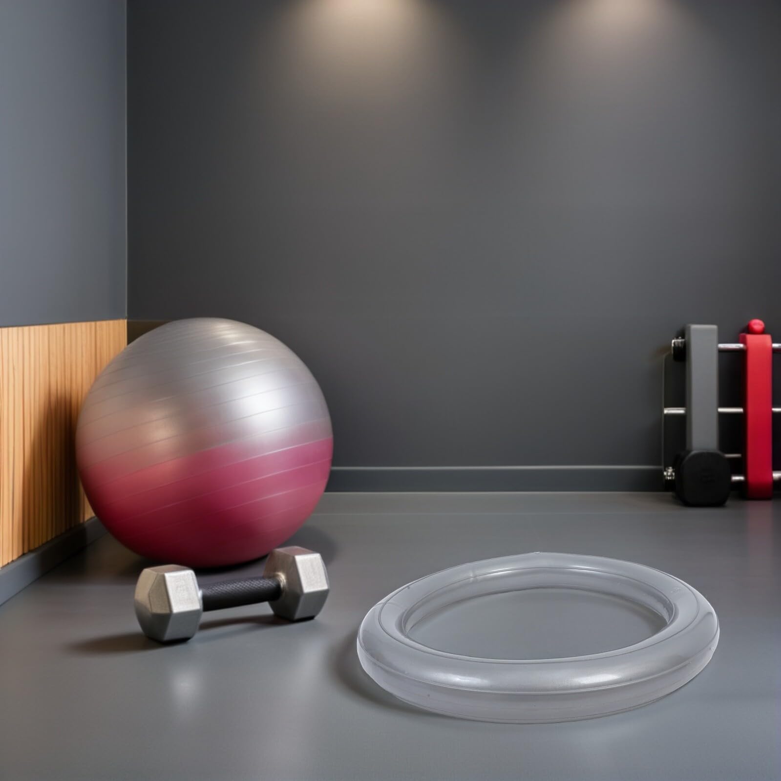 2 Pezzi Base per Sedia Palla da Yoga 2 Pezzi, Supporto Antiscivolo in Materiale Resistente, Anello di Stabilità per Palla da Fitness da 60 CM, per Palestra, Ufficio e Casa