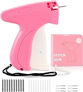 Stitch Gun for Clothes,Includes 6 Mini Needle,5000 Pcs Micro Fasteners(2500 White & 2500 Black) Stitch Gun,Quick Clothing Fixer,Stitchy Sewing Kit Tag Gun,Retail Tagging Gun for Clothing
