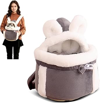 PETCUTE Hands-Free Dog Cat Backpack Carrier,Stylish Pet Dog Front Chest Carriers Backpack with Double Pockets,Soft and Warm Pet Travel Backpacks,Perfect for Traveling,Hiking and Camping