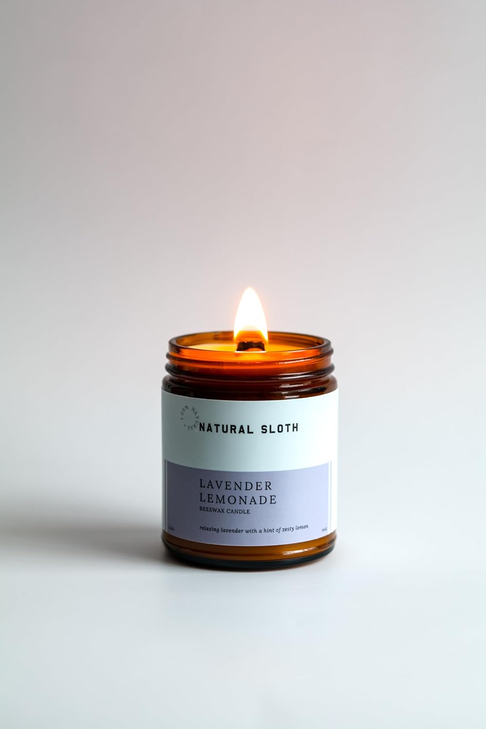 Lavender Lemonade Beeswax Candle – 9 oz, Pure Essential Oils, Non-Toxic, Made Safe® Certified, Wooden Wick, Clean Burning.