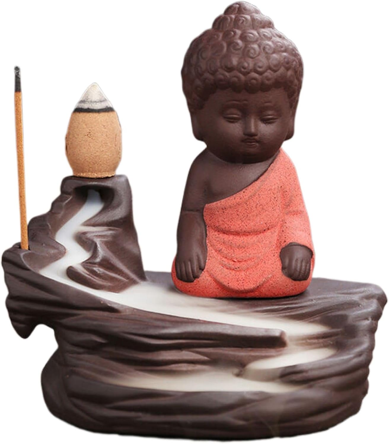 Home Decoration,紫砂倒流 Incense Burner Stick 创意 Ceramic Incense Holder 陶瓷工艺礼品高山流水小如来倒流香炉 Incense Holder,-11283