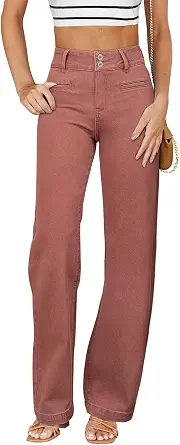 Women's High Waisted Straight Leg Stretchy Jeans with Pockets