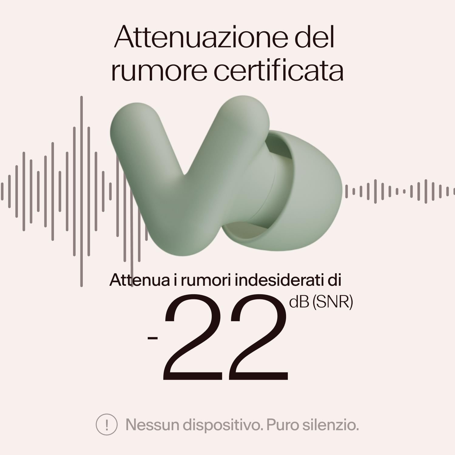 Alpine Silence Tappi Orecchie per Dormire, Viaggiare & Concentrarsi - Protezione Uditiva Comoda, Riutilizzabile - Forma a V aderente & Punte Morbide – XS/S/M/L – Verde