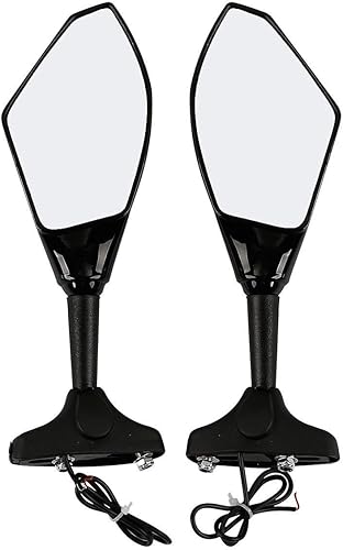 TCMT Espejos laterales retrovisores LED azules para Honda CBR600 F4I 2001-2007 Kawasaki ZX6R ZX636 98-06 ZX10R 04-07 Suzuki GSXR 600 750 GSXR1000