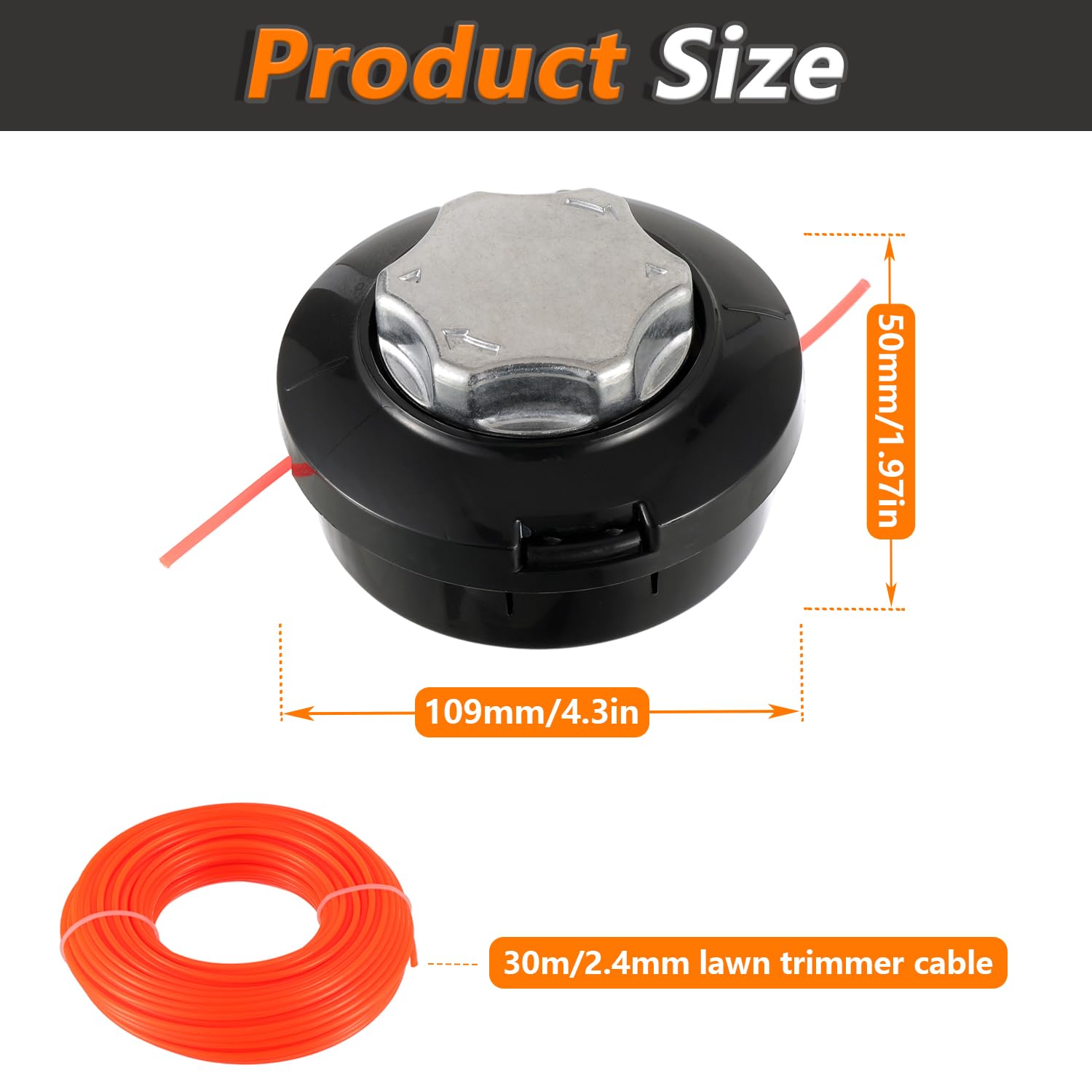 Image secondaire de Fil de rechange HUAREW M10 pour débroussailleuse - 30 m de nylon robuste