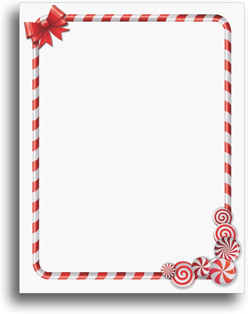 Christmas Treats Stationery Paper - 80 Sheets 8.5x11 Holiday Letterhead For Invites & Letters