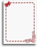 Candy Cane Border Holiday Stationery Paper - 80 Letterhead Sheets - 8.5 x 11 Holiday Printer Paper for Letters, Invites & Flyers - Printable with Inkjet & Laser Printers