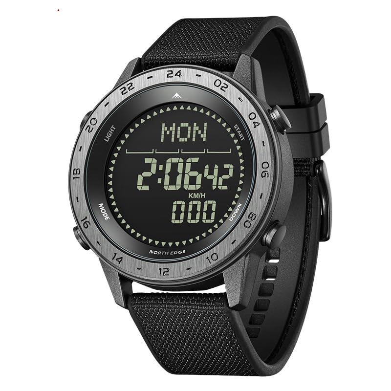 Image of North Edge Men's Sport Military Outdoor Rugged Compass Digital Wrist Watch: Tank3
