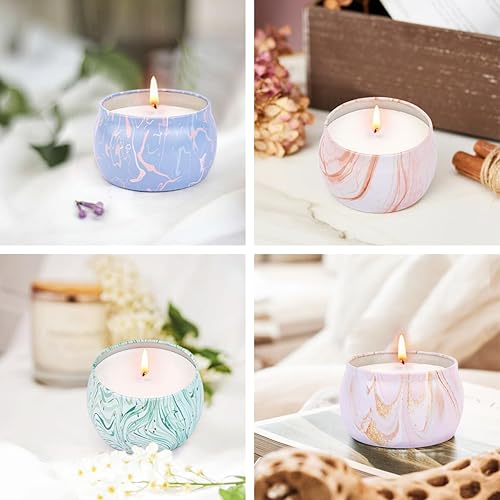 Miniatura 7 de Velas de soja para mujeres, juego de velas de aromaterapia, paquete de 4 velas de higos de 4.4 onzas de lavanda, vainilla y limón para el hogar,