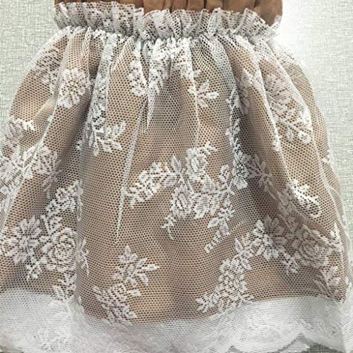 Encaje Bedding Ruffled Bedskirt, Decoracion Medidas canapé Falda de cama elástica con volantes Reina del rey Faldón de volantes con banda Tres lados de tela envuelven elástico-Un-150*200+40Cm