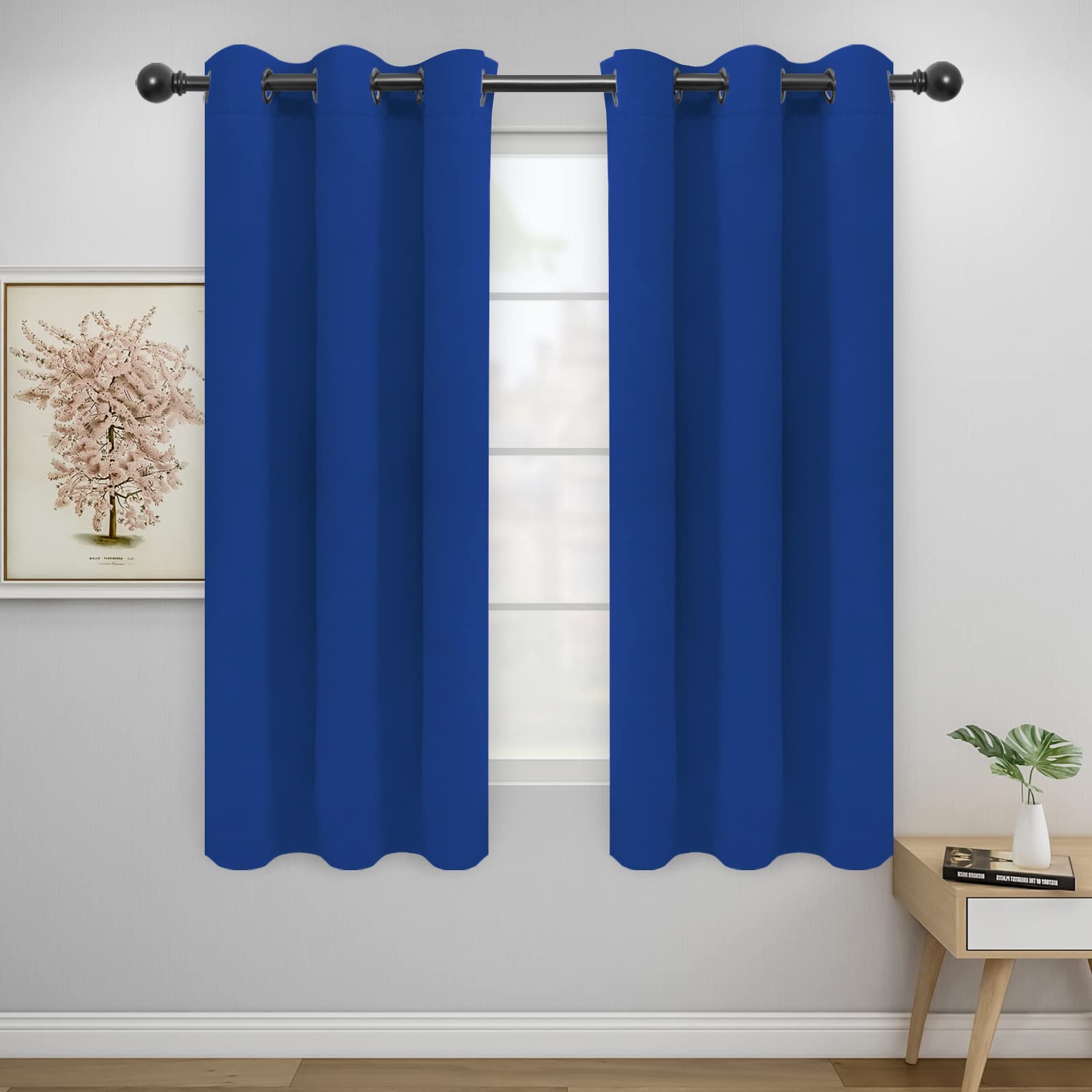 Easy-Going Blackout Curtains for Bedroom, Solid Thermal Insulated Grommet and Noise Reduction Window Drapes, Room Darkening Curtains for Living Room, 2 Panels(46x63 in, Classic Blue) — image 1