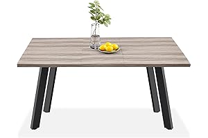 Best Choice Products Extendable Dining Table - Sleek Gray