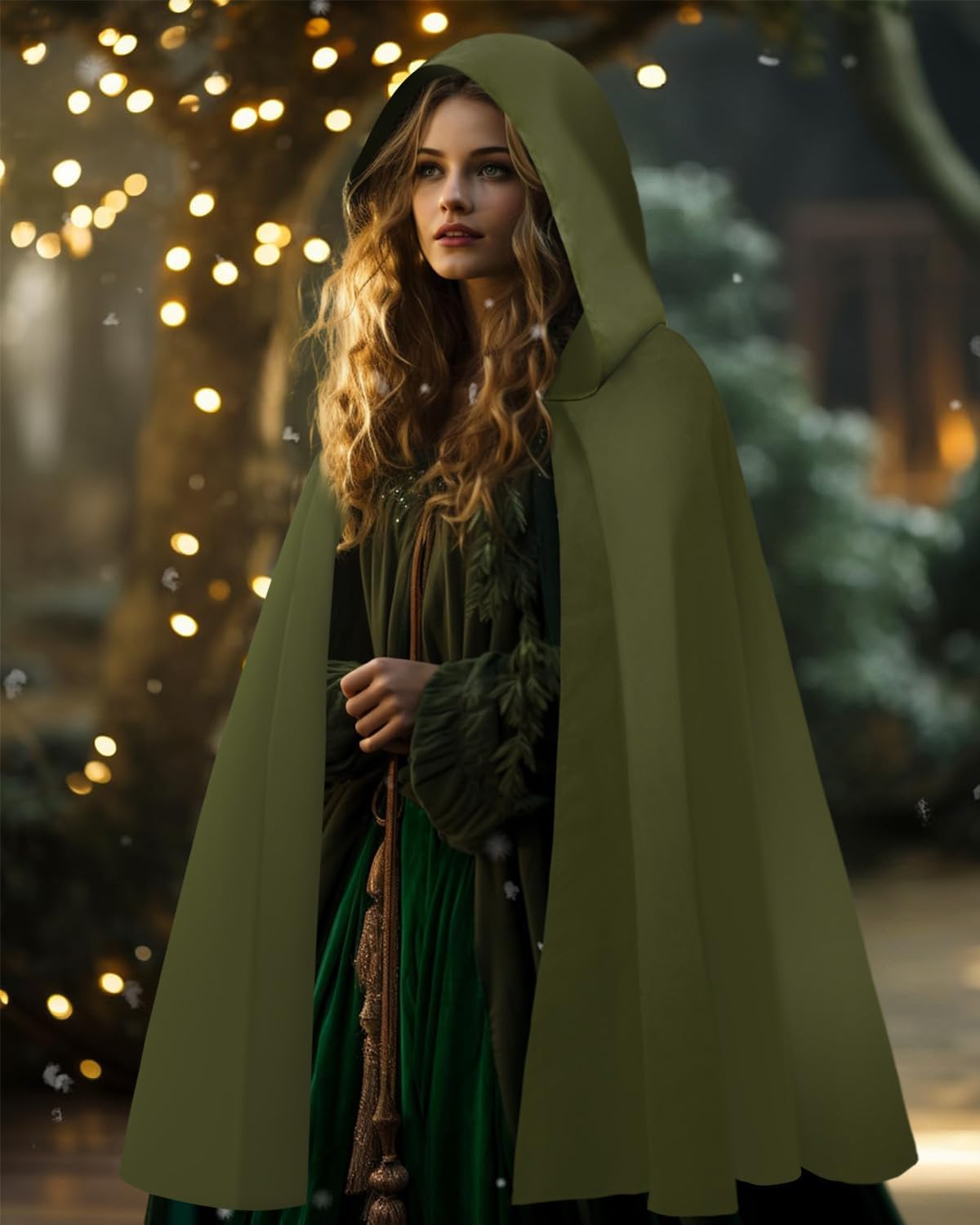 Prebene Renaissance Hooded Cloak for Women Men, Gothic Medieval Vintage Cape Halloween Cosplay Costume - Image 4