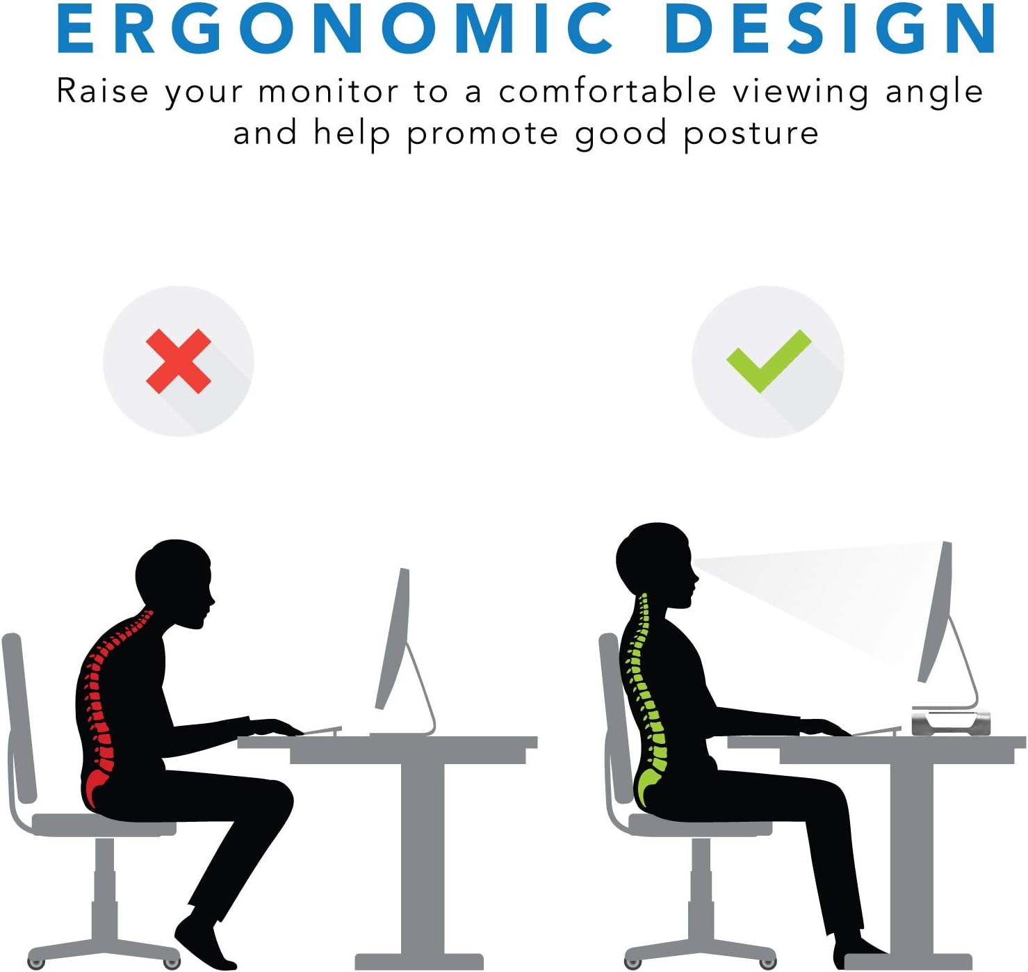 Mount-It! Aluminum 15.7" Monitor Stand for iMac - Wide Unibody Monitor Riser - Metal Monitor Stand Desktop Organizer with Keyboard Storage - Universal Desktop Monitor Riser for PC, iMac, MacBook, Laptop