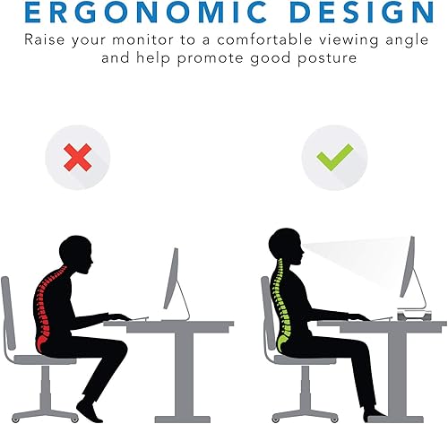 Miniatura 4 de Mount-It! Soporte de monitor de aluminio para iMac - Elevador ancho de monitor Unibody - Soporte de metal para monitor de escritorio con