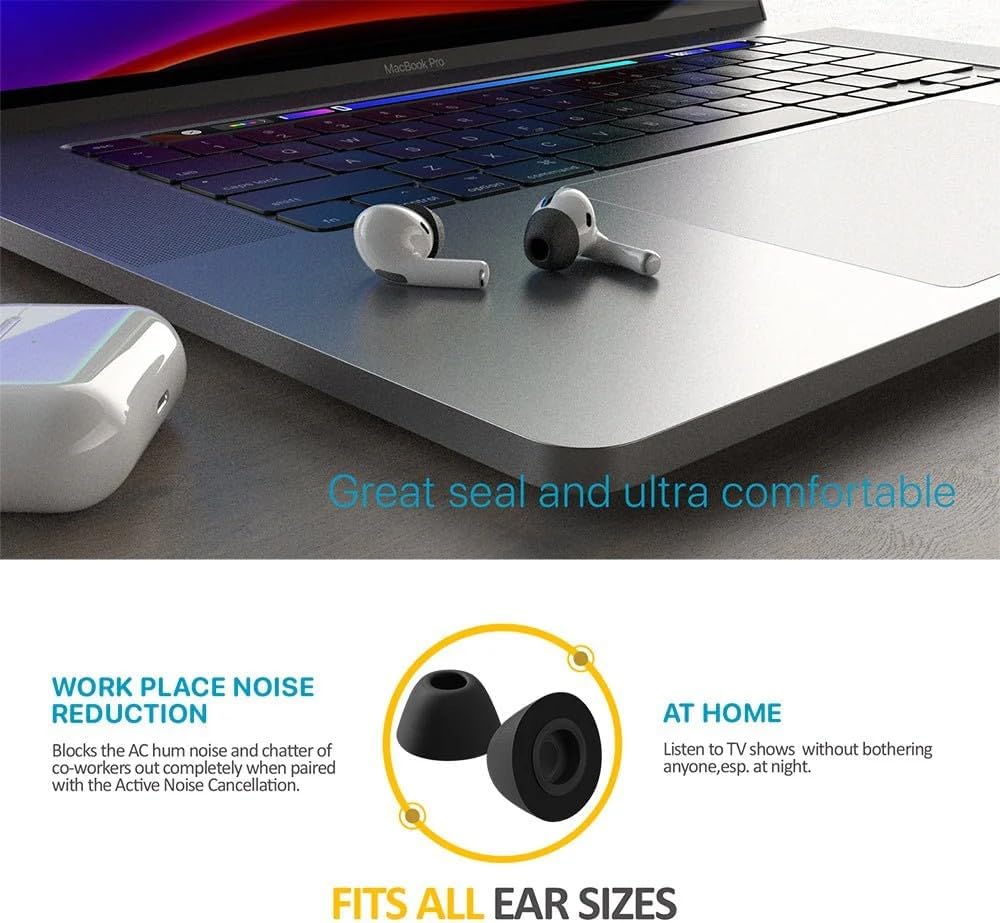 AirFoams Pro Ultimate V20.0 Memory Foam Lifetime Replacement Ear Tips for AirPods Pro 3 – Anti Slip, All Day Comfort, Stays Secure in Ear, Better Sound, Noise Cancelling (3 Pairs Included - S/M/L)
