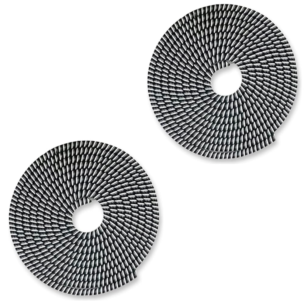 CRYSENDO Spiral Triple Colors 1.5 Meters Each-Full Size Cable Cord Protectors Winders for Mobile Phone Charging Cable Earphones (Black & White, 2Pcs)