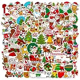 Christmas Theme Stickers, 100Pcs Vinyl Waterproof Merry Christmas Stickers for Envelopes Gifts Tags