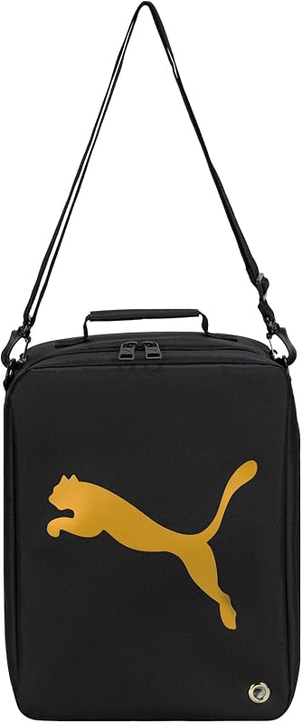 Prowl Shoe Bag in Durable Nylon with Padded Handle, Adjustable Strap & Ventilation, Black/Gold, One Size