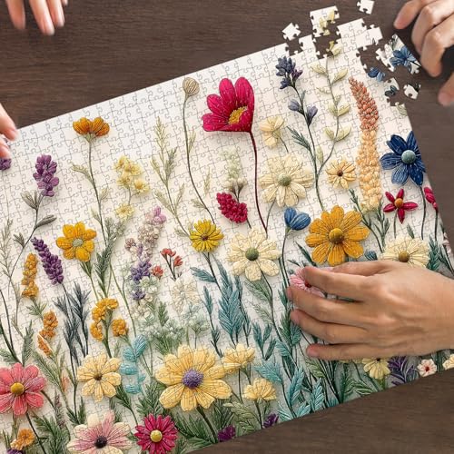 Puzzles for Adults 1000 Pieces, Wildflower Jigsaw Puzzles - Dance of Wildflowers, Impossible Wildflower Puzzle for Seniors Families, 27.56 x 19.69 Inches, 1:1 Poster, Letter on The Back by STYISHANG - Used condition - Image 8