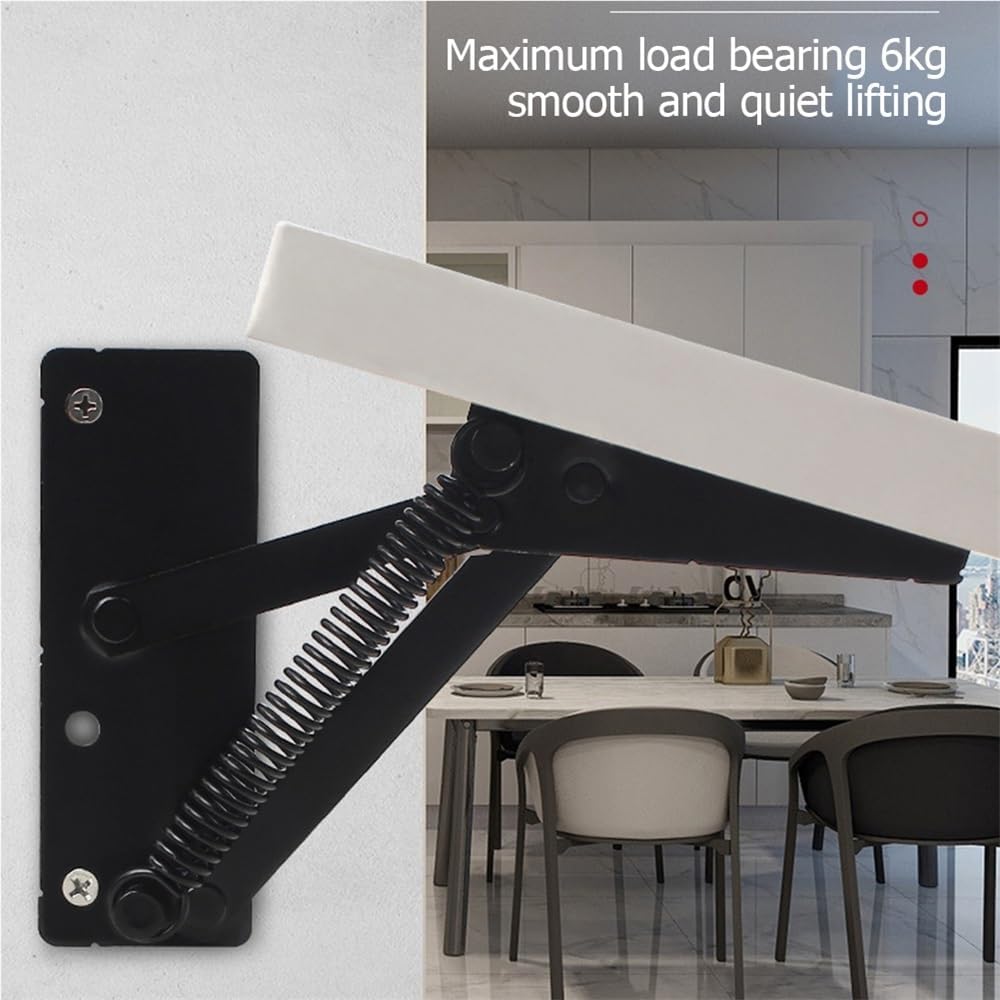2pcs 80 Degree Folding Cabinet Door Lift Up Top Sofa Bed Spring Hinge Hardware