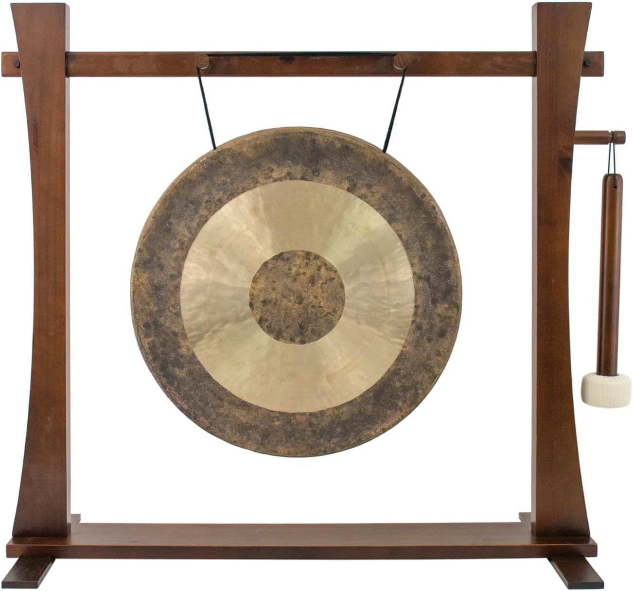 20" to 22" Gongs on the Spirit Guide Gong Stand - Includes Gong, Mallet, & Stand/Great for Office & Home/Traditional Style