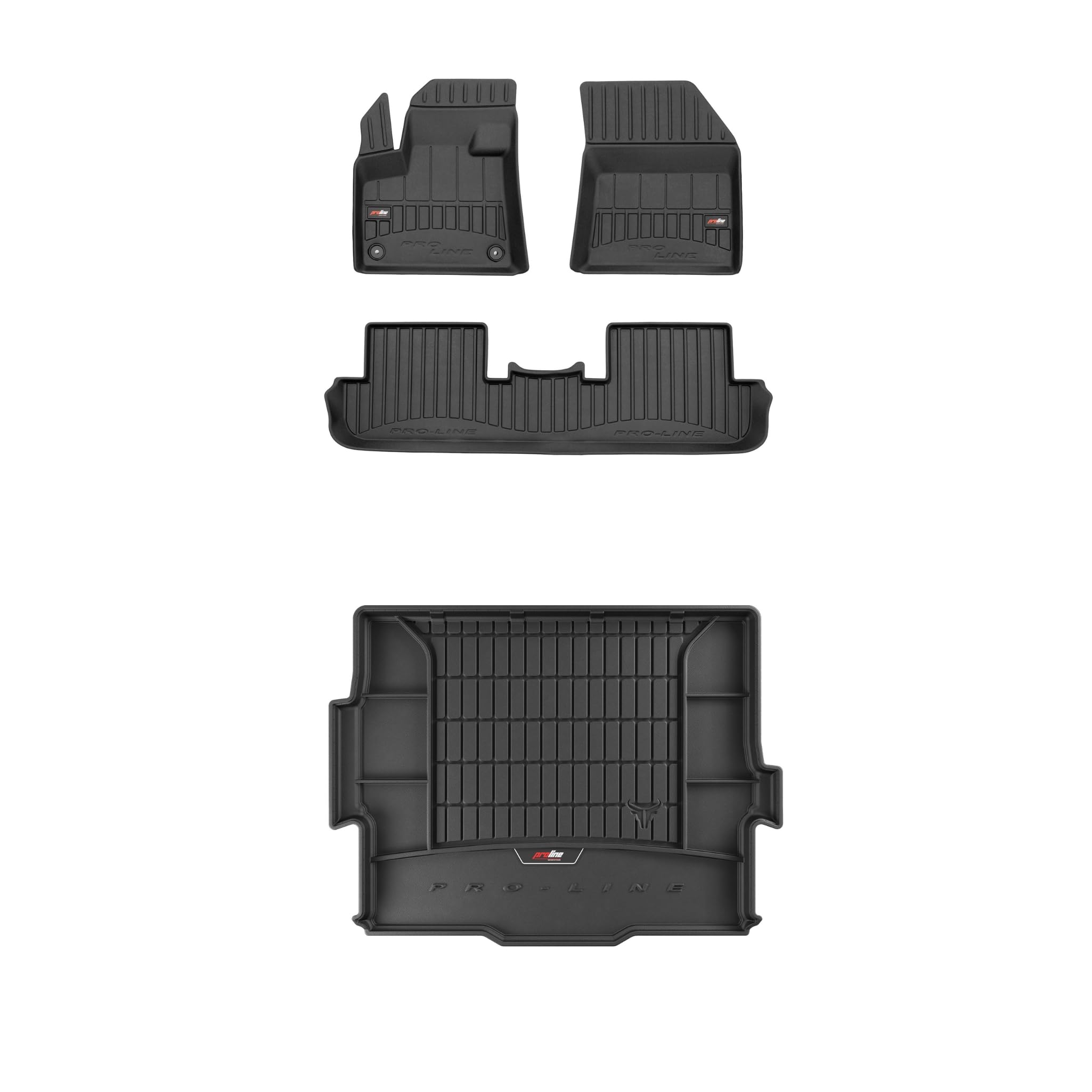 FROGUM ProLine 3D Un Juego de Alfombrillas de Goma para Coche y cubeta Maletero con Logo Alfombras para Peugeot 3008 II 2016-2024| Los Bordes más Altos