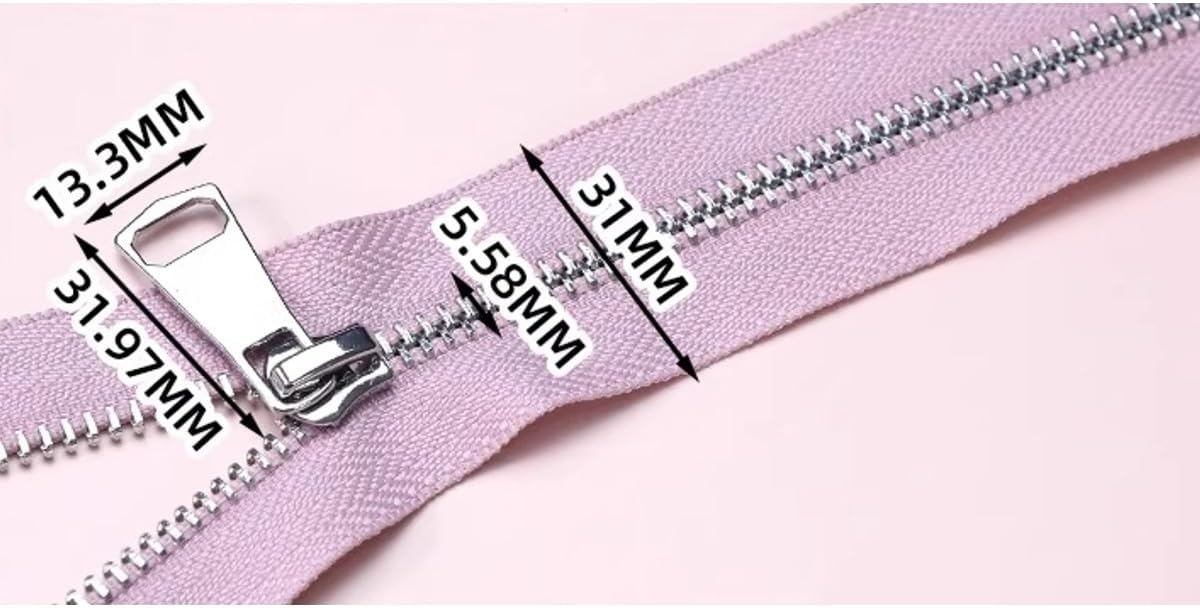 ECYC Ltd #5 Two Way Separating Metal Zipper 31.5 Inch Double Sliders Open End Y-Teeth Metal Zips Auto Lock Jacket Zipper for Sewing Parka Down Jacket
