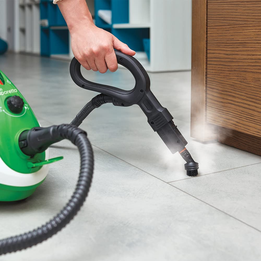 Polti Vaporetto Smart 35 Mop Limpiador a Vapor con Cepillo Vaporforce, Caldera de Alta Presión de 3.5 Bar, 1800 W, 1.6 litros, plástico, Acero Inoxidable, Verde