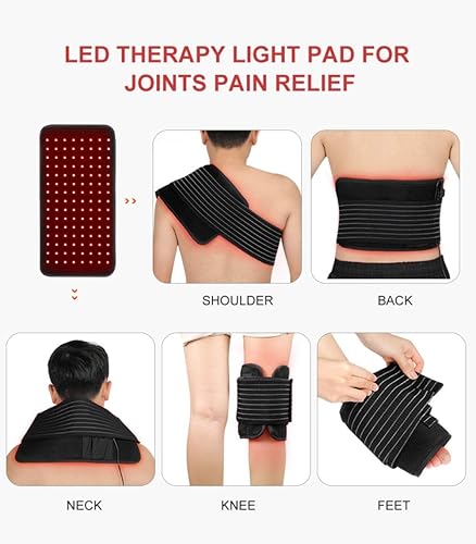 Miniatura 3 de 25 W 660 nm luz roja LED y 850 nm dispositivos de terapia de luz infrarroja cercana, almohadillas grandes para aliviar el dolor corporal