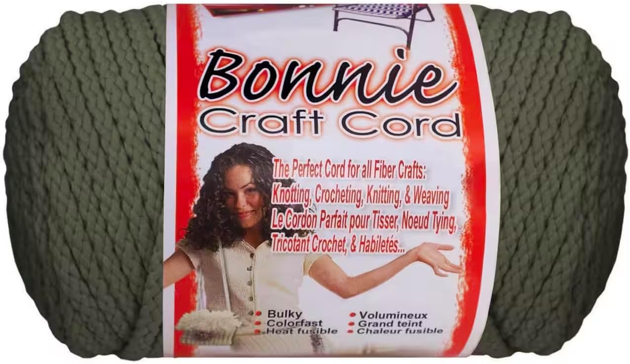 Bonnie Macrame Craft Cord 6mmx100yd-Smoke Gray