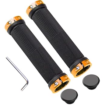 1 Pair Professional Bicycle Handlebar Grips Non-Slip Rubber Bicycle Grips Ergonomic Bicycle Grips Bicycle Grips Protector for MTB BMX Golden