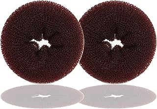 Hair Donut Bun Maker, Ring Style Bun, 2PCS Chignon Hair Large Doughnut Shaper for Thick and Long Hair (Large, 3.5 Inch/Brown)