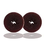 Kitjans Extra Hair Donut Bun Maker for Kids, 2PCS Ring Style Small Bun Shaper, Suitable for Short and Thin Hair, 2.5 Inch/Brown