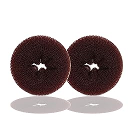 Kitjans Extra Hair Donut Bun Maker for Kids, 2PCS Ring Style Small Bun Shaper, Suitable for Short and Thin Hair, 2.5 Inch/Brown