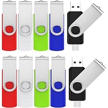 ABLAZE 8GB USB C Flash Drive 10 Pack, OTG USB 2.0 + Type C Memory Stick Dual Type C Thumb Drive Compatible with iPhone 17/16/15, Android Smartphone, Computers