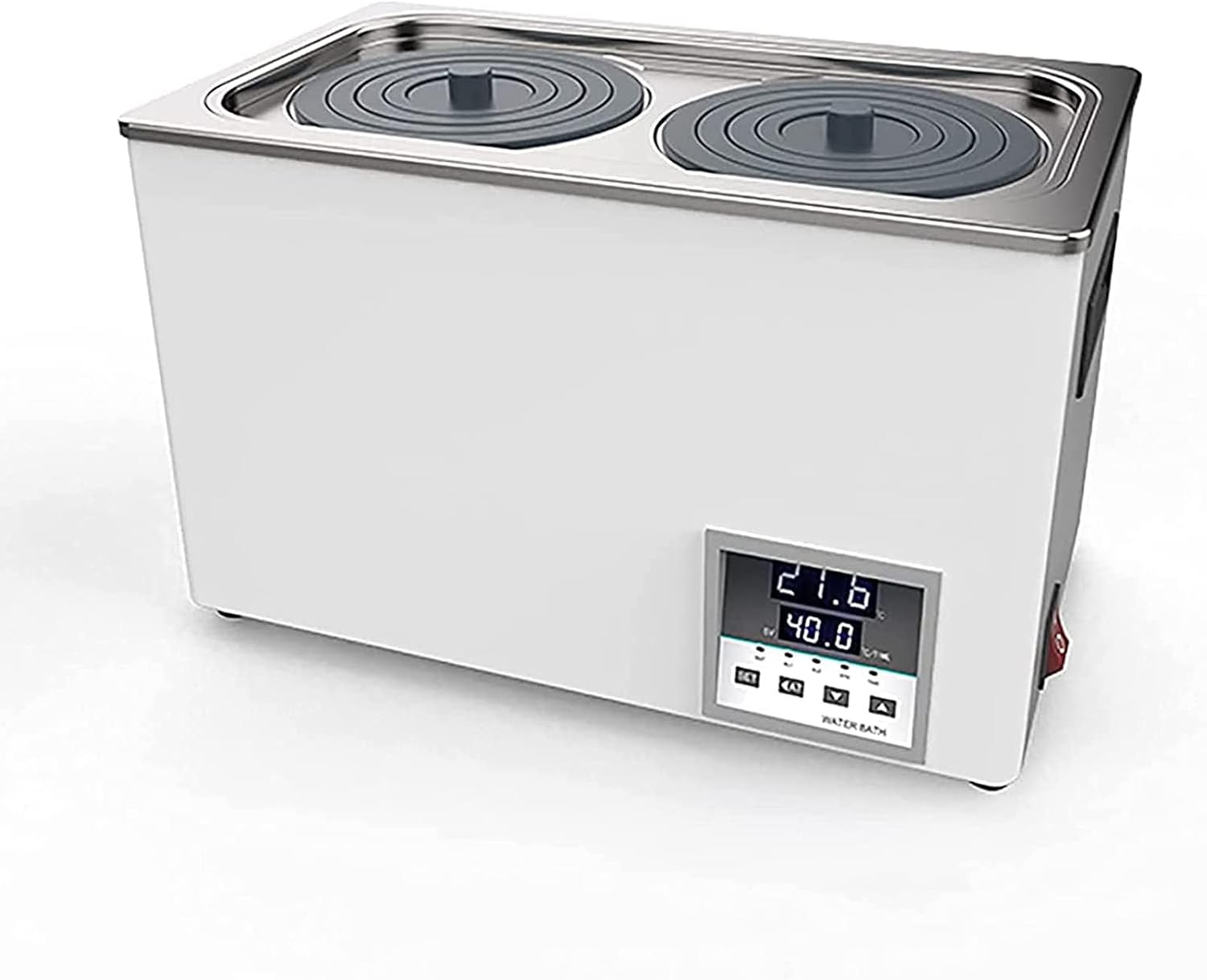 Lab Digital Thermostatic Water Bath, Electric Digital Display Lab Water Bath for Labs Experiments, Temperature Range:+10-100℃, for Lab Use Supplies (2 Holes)