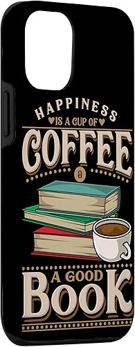 Miniatura 6 de iPhone 12 Pro Max Happiness Is Cup Of Coffee & Good Book - Estuche para adictos a cafeína