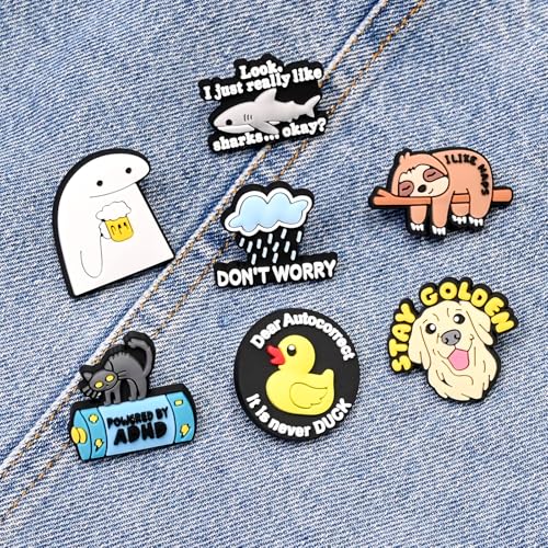 Image of Cute Pins Bulk,Funny Backpack Pin Lapel Badge Pins Set for Jackets,Hats,Backpack